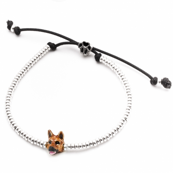 Enamel German Shepherd Head Bracelet